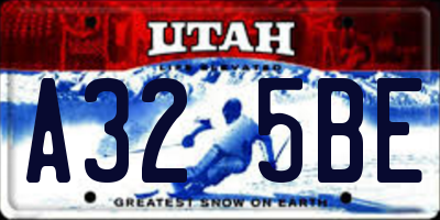 UT license plate A325BE