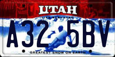 UT license plate A325BV