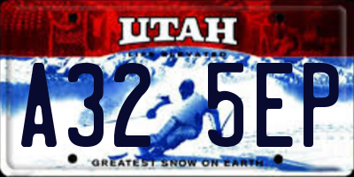 UT license plate A325EP