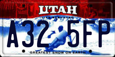 UT license plate A325FP