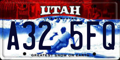 UT license plate A325FQ