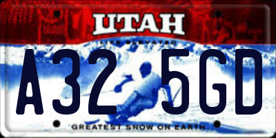 UT license plate A325GD