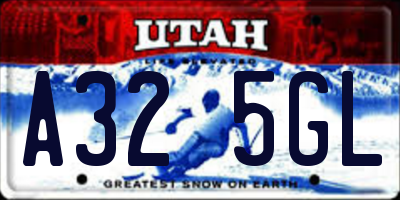 UT license plate A325GL
