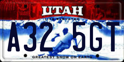 UT license plate A325GT