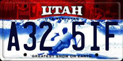 UT license plate A325IF