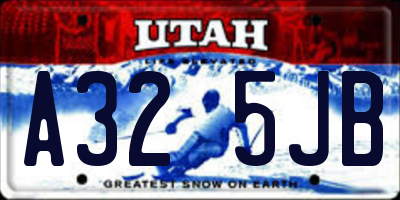 UT license plate A325JB