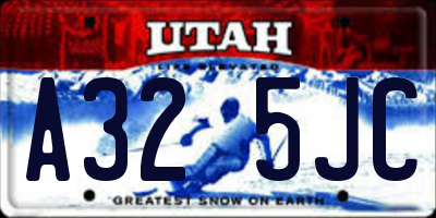 UT license plate A325JC