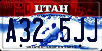 UT license plate A325JJ