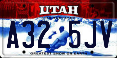 UT license plate A325JV