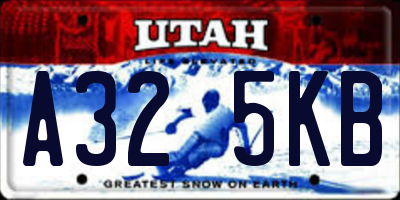 UT license plate A325KB