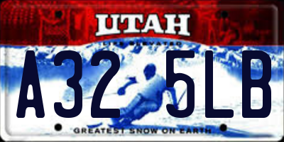 UT license plate A325LB