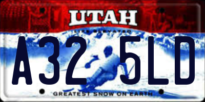 UT license plate A325LD