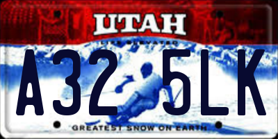 UT license plate A325LK
