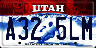 UT license plate A325LM