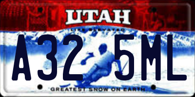 UT license plate A325ML