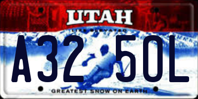 UT license plate A325OL