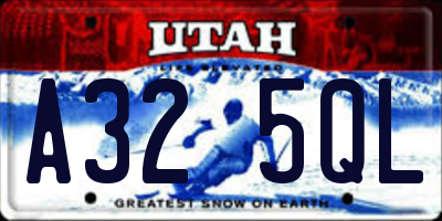 UT license plate A325QL