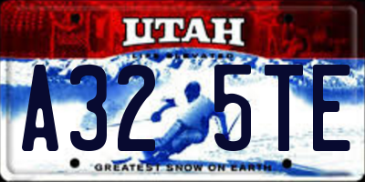 UT license plate A325TE