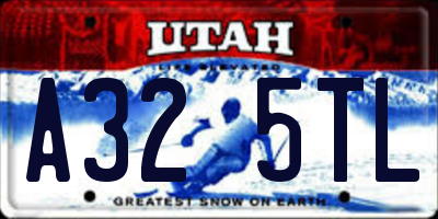 UT license plate A325TL