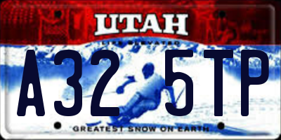 UT license plate A325TP