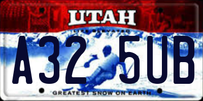 UT license plate A325UB
