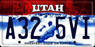 UT license plate A325VI
