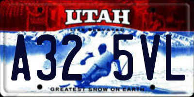 UT license plate A325VL