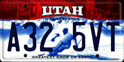 UT license plate A325VT