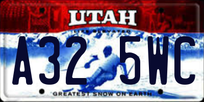 UT license plate A325WC