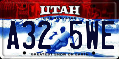 UT license plate A325WE