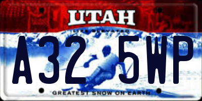 UT license plate A325WP