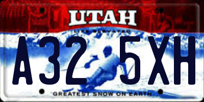 UT license plate A325XH