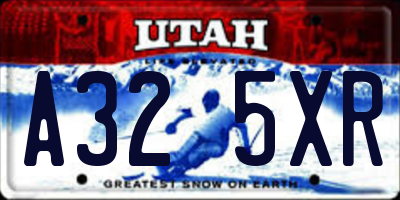 UT license plate A325XR