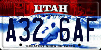 UT license plate A326AF