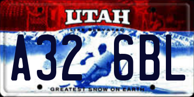 UT license plate A326BL