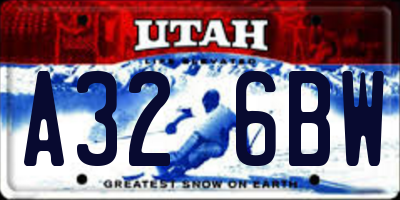 UT license plate A326BW