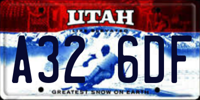 UT license plate A326DF