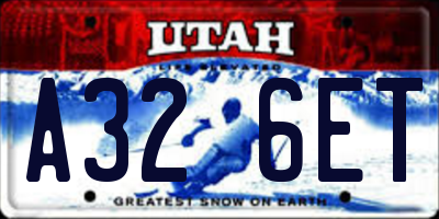 UT license plate A326ET