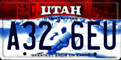 UT license plate A326EU