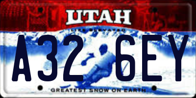 UT license plate A326EY