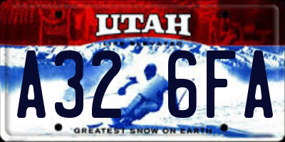 UT license plate A326FA