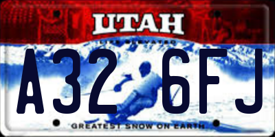 UT license plate A326FJ