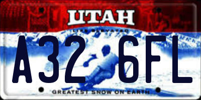 UT license plate A326FL