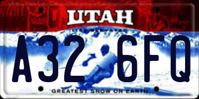 UT license plate A326FQ