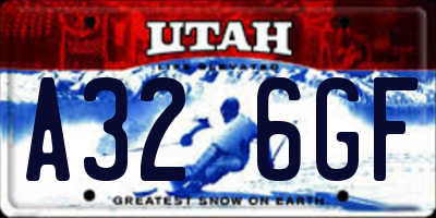 UT license plate A326GF