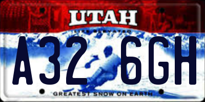 UT license plate A326GH