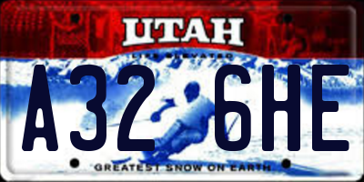 UT license plate A326HE