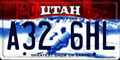 UT license plate A326HL
