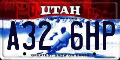 UT license plate A326HP