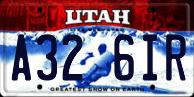 UT license plate A326IR